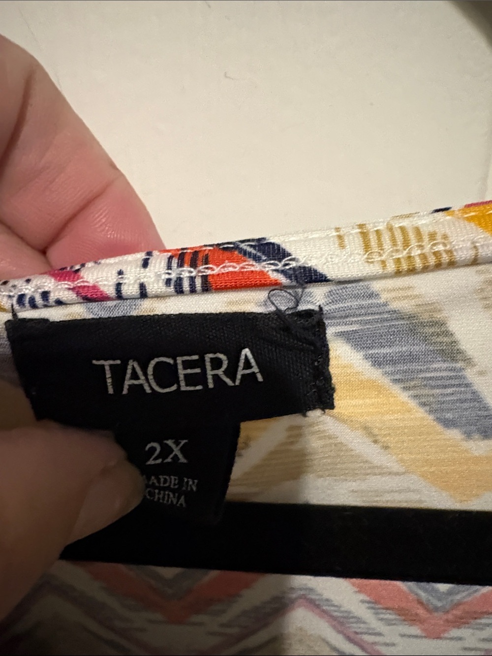 Tacera Multicolor Zigzag & Plaid Hem Scoop Neck Blouse - Picture 3 of 5